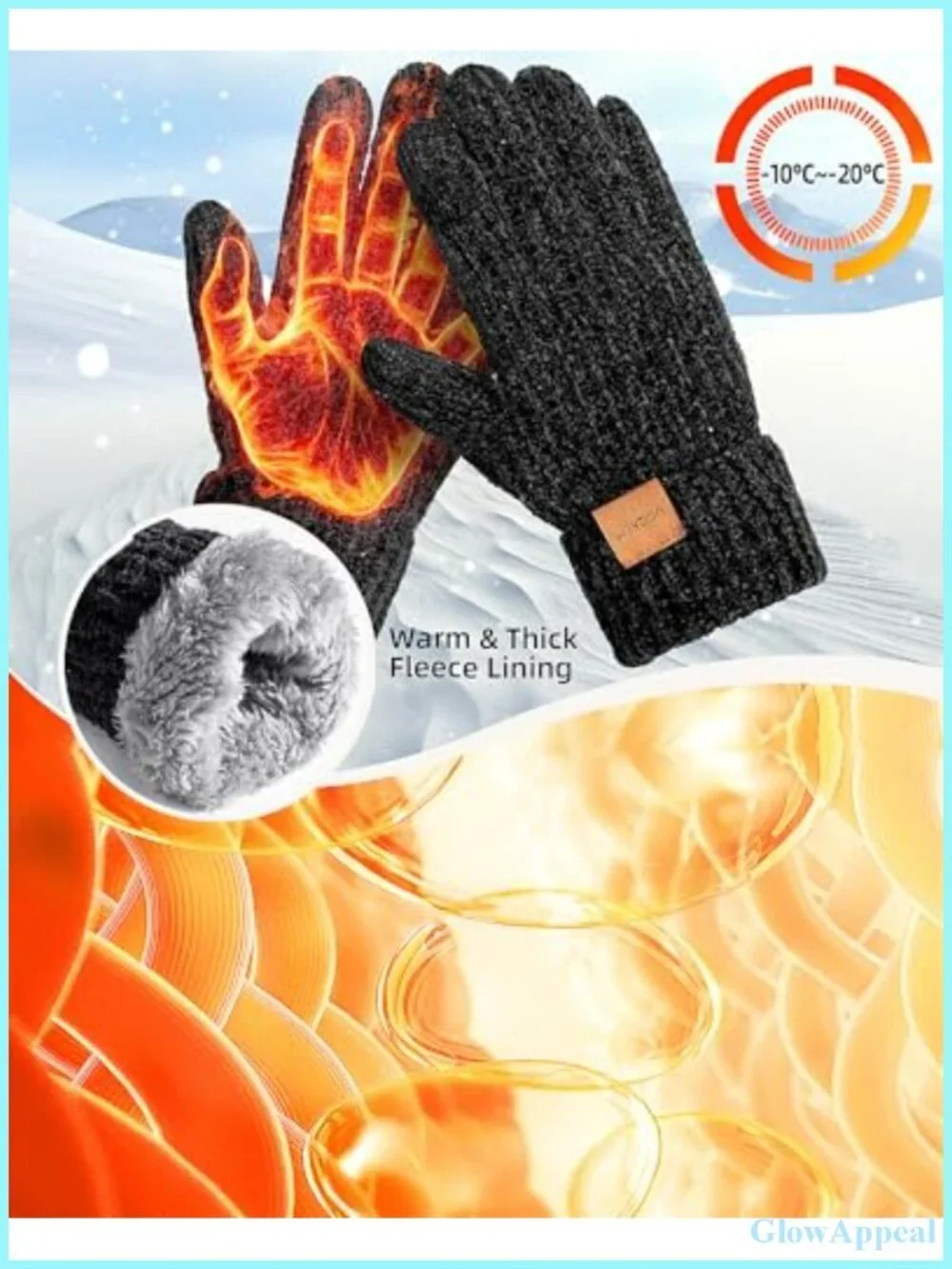 Women's Winter Gloves Touchscreen Finger Warm Fleece Lined Cold Weather Gloves